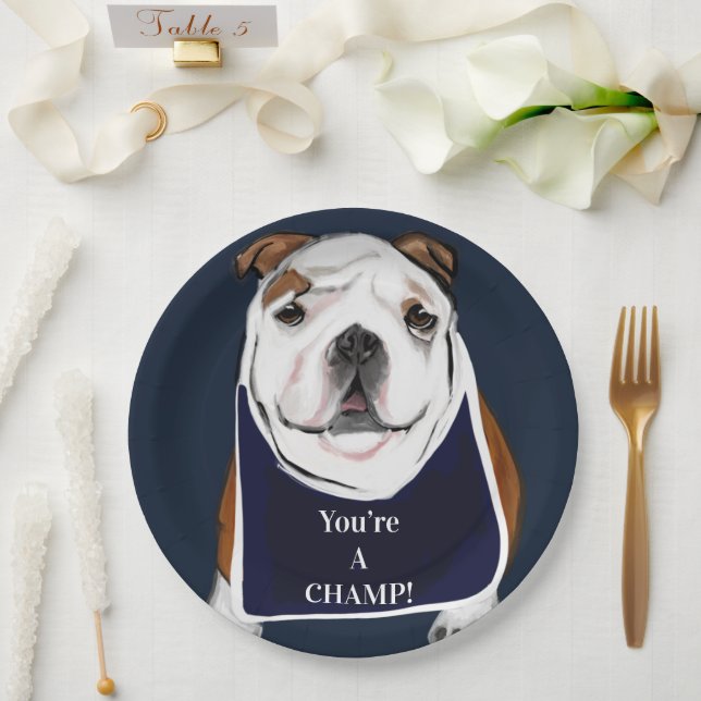 BULLDOG  PAPER PLATE (Wedding)