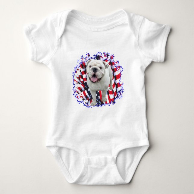 Bulldog Patriot Baby Bodysuit (Front)