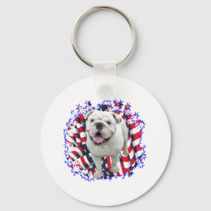 Bulldog Patriot Key Ring