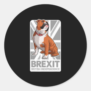 Bulldog Patriotic English Bulldog Union Jack Flag  Classic Round Sticker
