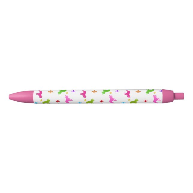 Bulldog Pattern Black Ink Pen (Front)