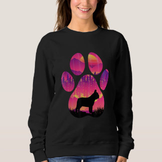 Bulldog Paw Mom Dad Dog  Women Men Sweatshirt