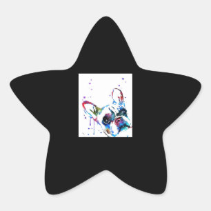 Bulldog Peeking Cute Dog Lover Gifts Star Sticker