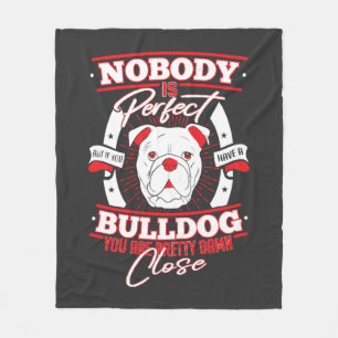 Bulldog Perfection Dog Love Fleece Blanket