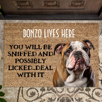 Bulldog personalised funny doormat