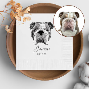 Bulldog Personalised I Do Too Napkin