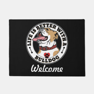 Bulldog Personalised Life Is Better With A Bulldog Doormat