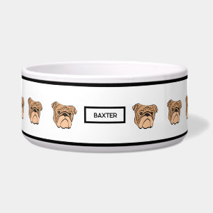 Bulldog Pet Bowl for Dogs - Brown
