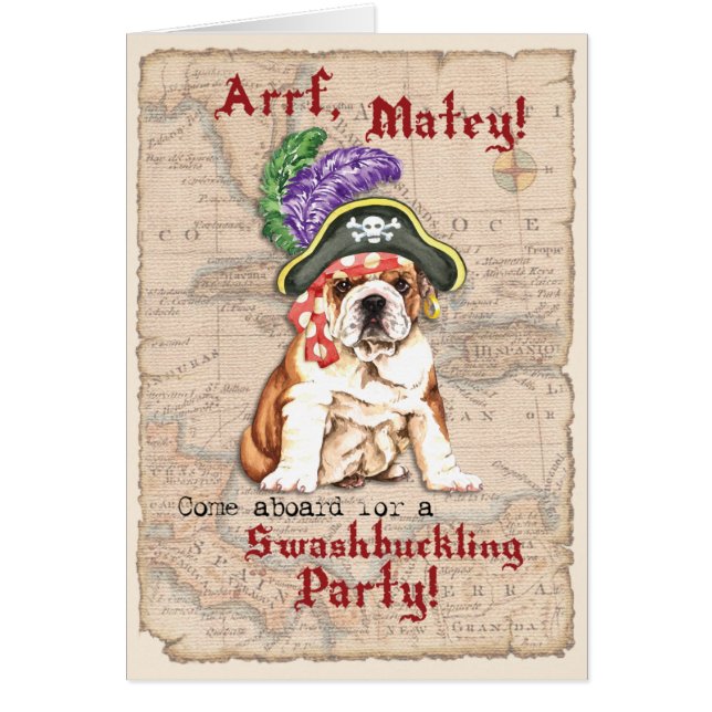 Bulldog Pirate Invitation (Front)
