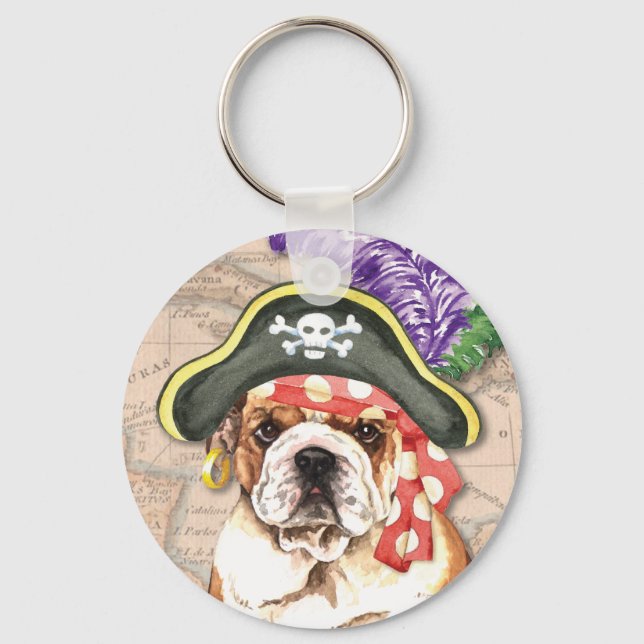 Bulldog Pirate Key Ring (Front)