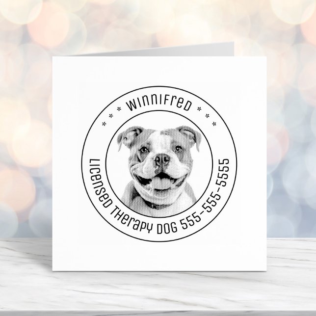 Bulldog Pit Bull Dog Pet Photo Round Self-inking Stamp (Creator Uploaded)