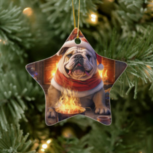 Bulldog Police Lover Pet Ornament Memorial Gift