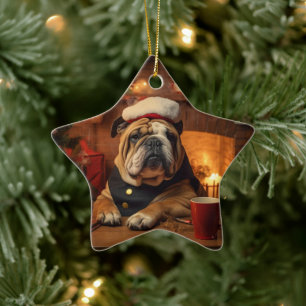 Bulldog Police Lover Pet Ornament Memorial Gift