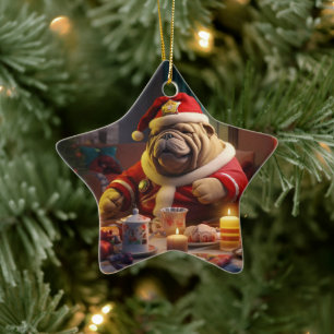 Bulldog Police Lover Pet Ornament Memorial Gift