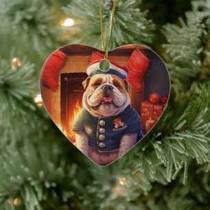 Bulldog Police Lover Pet Ornament Memorial Gift