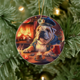 Bulldog Police Lover Pet Ornament Memorial Gift