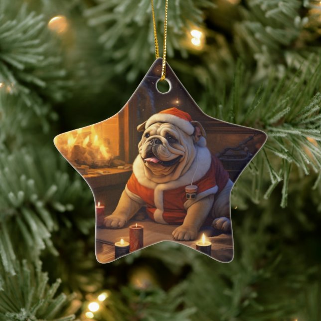 Bulldog Police Lover Pet Ornament Memorial Gift (Tree)