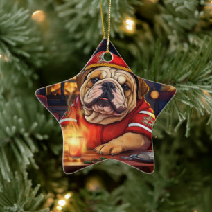 Bulldog Police Lover Pet Ornament Memorial Gift