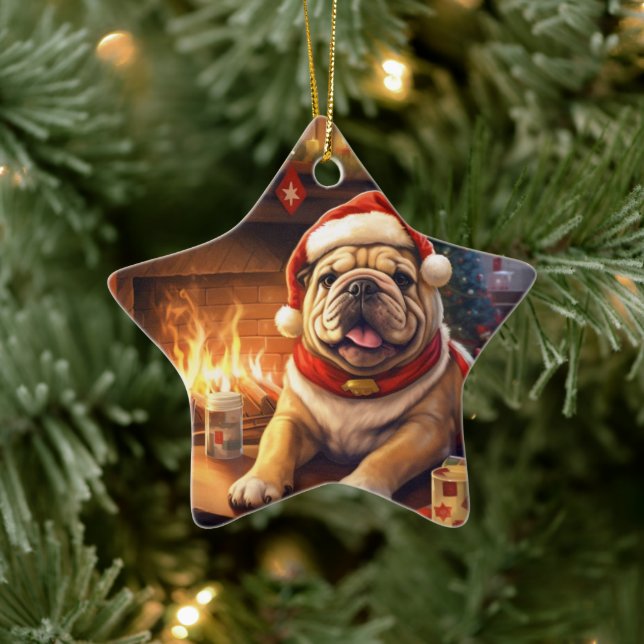 Bulldog Police Lover Pet Ornament Memorial Gift (Tree)