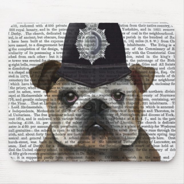 Bulldog Policeman Mouse Pad (Front)