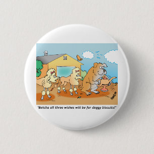 Bulldog - Poodle Cartoon Gifts 6 Cm Round Badge