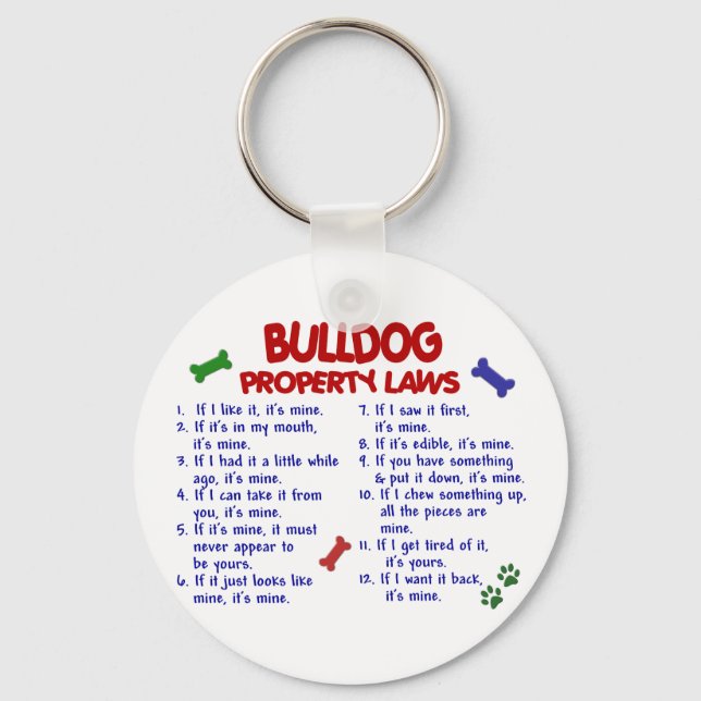 Bulldog Property Laws 2 Key Ring (Front)