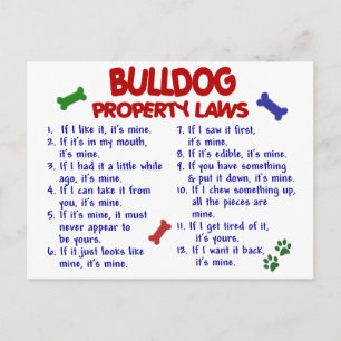 Bulldog Property Laws 2 Postcard