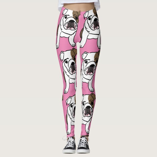 BULLDOG PUG  DOG YOGA PANTS (Front)