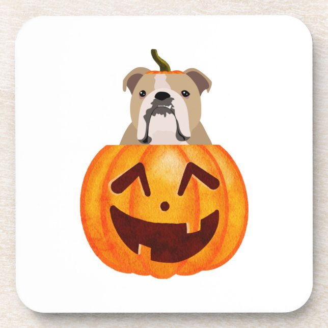 Bulldog Pumpkin     Coaster (Front)