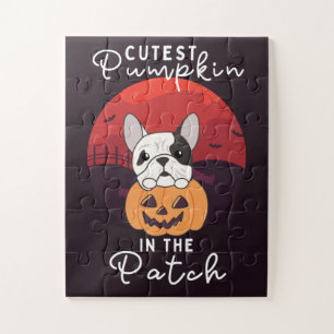 Bulldog Pumpkin Dogs Cutest Pumpkin In The Patch J Jigsaw Puzzle