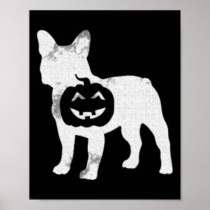 Bulldog Pumpkin Lazy Halloween Costume Cute Dog Pu Poster