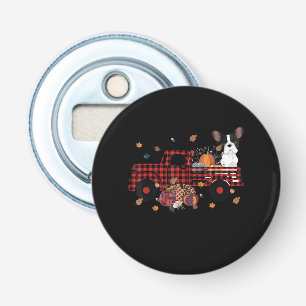 Bulldog Pumpkin Truck Thanksgiving Halloween Gift Bottle Opener
