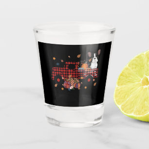 Bulldog Pumpkin Truck Thanksgiving Halloween Gift Shot Glass