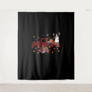 Bulldog Pumpkin Truck Thanksgiving Halloween Gift Tapestry