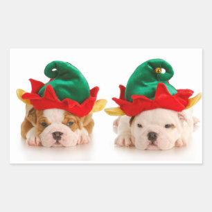 BULLDOG PUPPIES AS ELVES CUSTOM STICKER