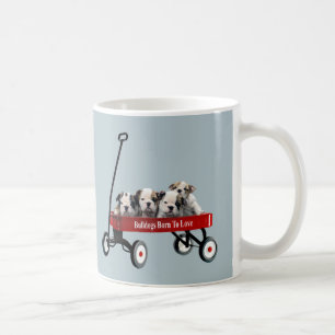 Bulldog Puppies In Wagon Mug