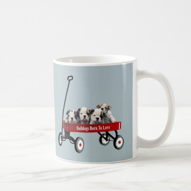 Bulldog Puppies In Wagon Mug (Right)