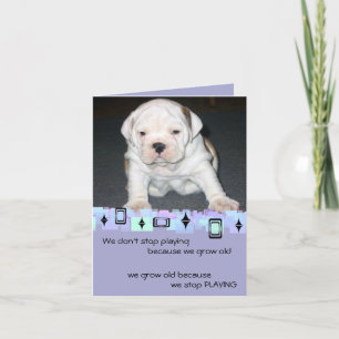 Bulldog Puppy Birthday Greetings Card