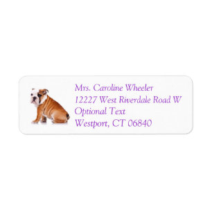 Bulldog Puppy Dog Return Address Name Label