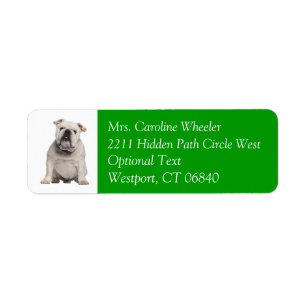 Bulldog Puppy Dog Return Address Name Label