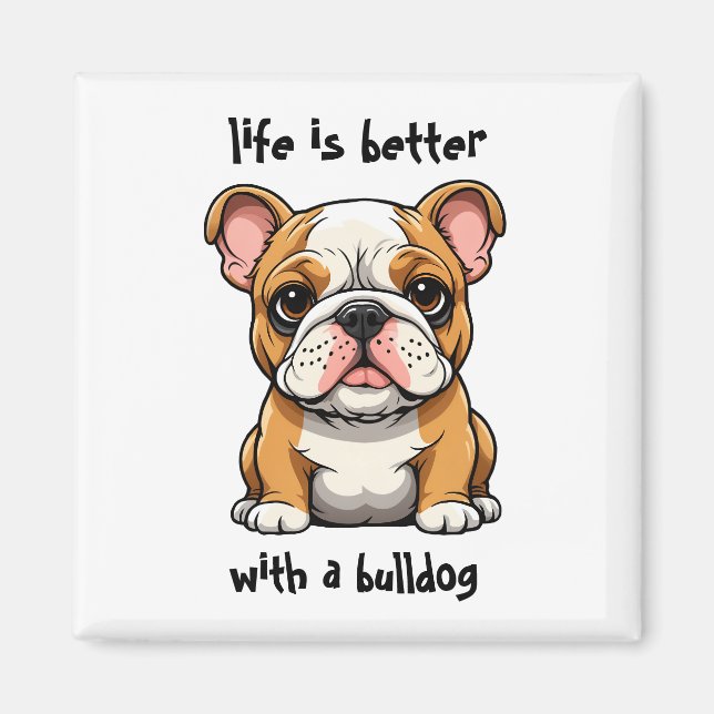 Bulldog Puppy Magnet (Front)