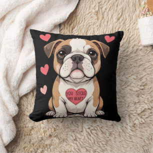 Bulldog Puppy with Heartfelt Message Cushion