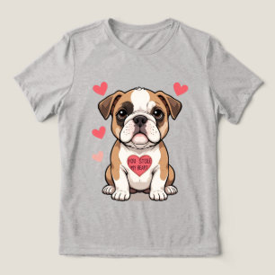 Bulldog Puppy with Heartfelt Message Tri-Blend Shirt