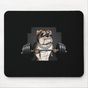 Bulldog Rat Weightlifting Bodybuilding Fitness Dad Mouse Pad