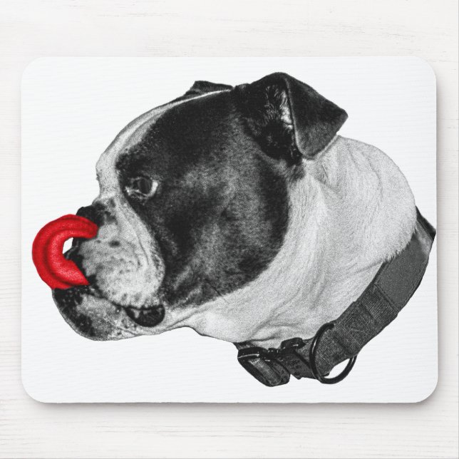 Bulldog Red Accent Pad Mouse Pad (Front)