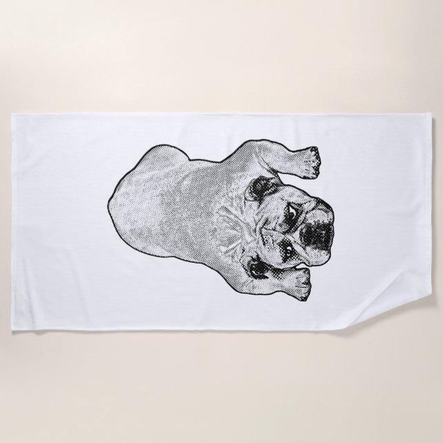 Bulldog Rest Sun Towel (Front)