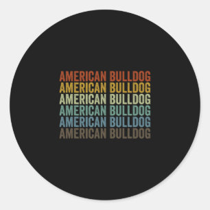 Bulldog Retro  Classic Round Sticker