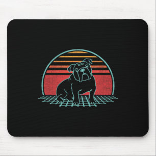 Bulldog Retro Dog Lover Vintage 80s Style  Mouse Pad