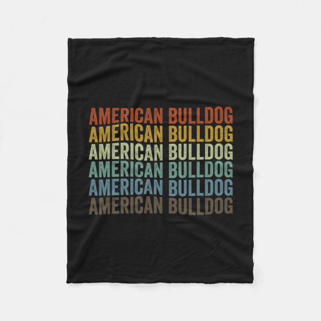 Bulldog Retro  Fleece Blanket (Front)