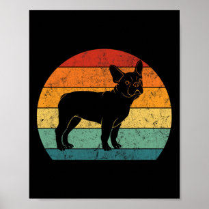 Bulldog Retro Vintage 60s 70s Fun Frenchie Loves 2 Poster